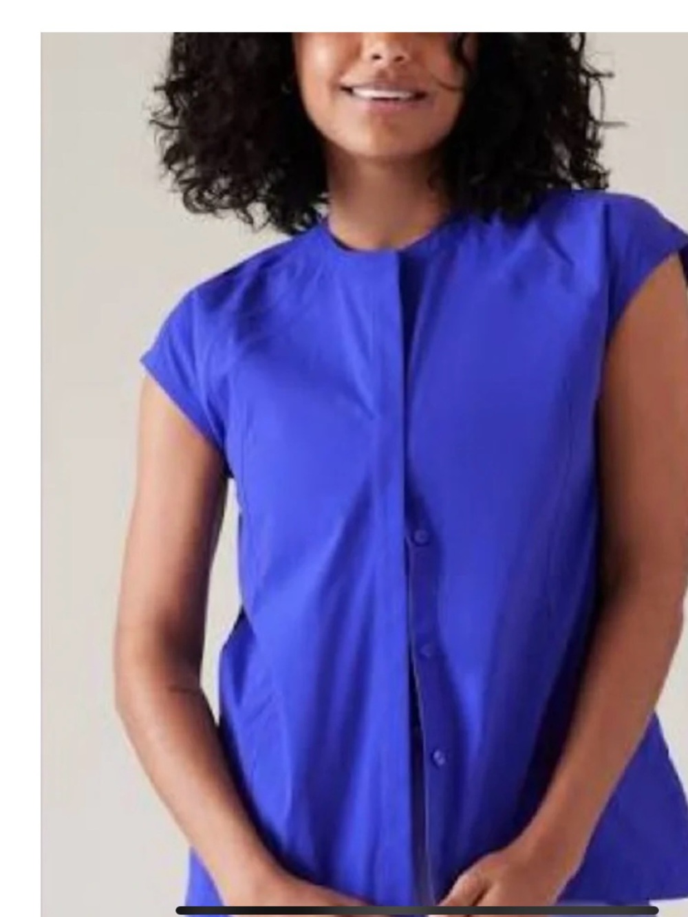 Athleta Poplin top in Royal Blue MEDIUM